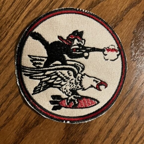 WWII Felix the Cat Gunner riding Eagle Bomber limited edition embroidered patch